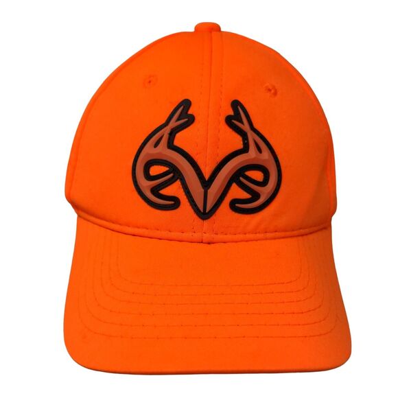 Realtree Strapback Hat Orange One Size Embroidered Logo 6 Panel Outdoor Cap - Picture 1 of 7